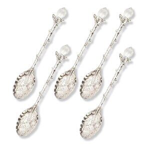 Fairycore Leaf Glass Crystal Spoons